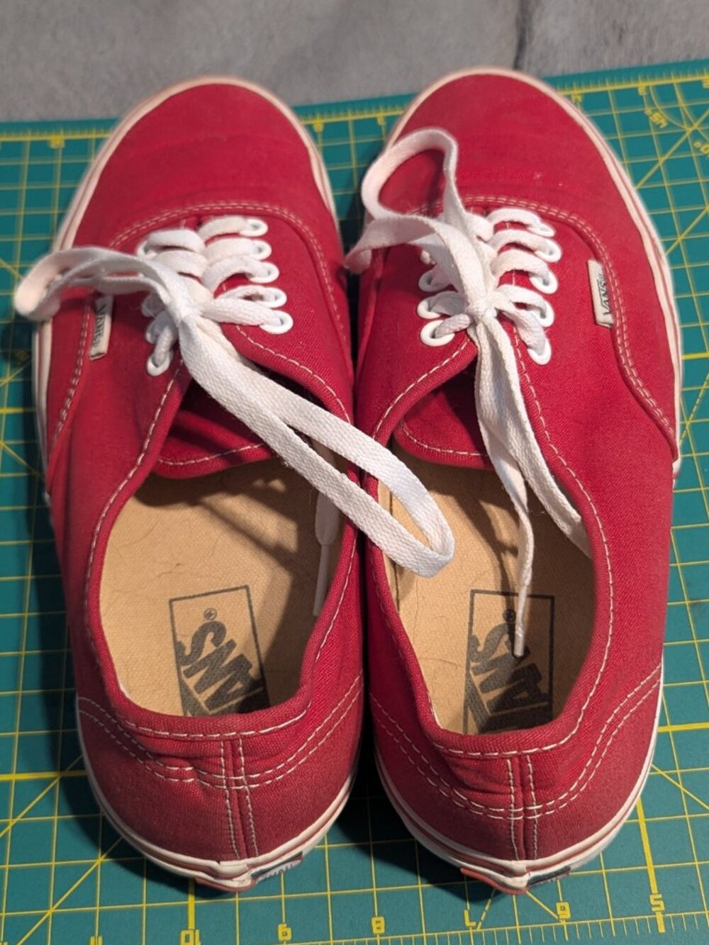 Mens Authentic Red Vans - Picture 2 of 10